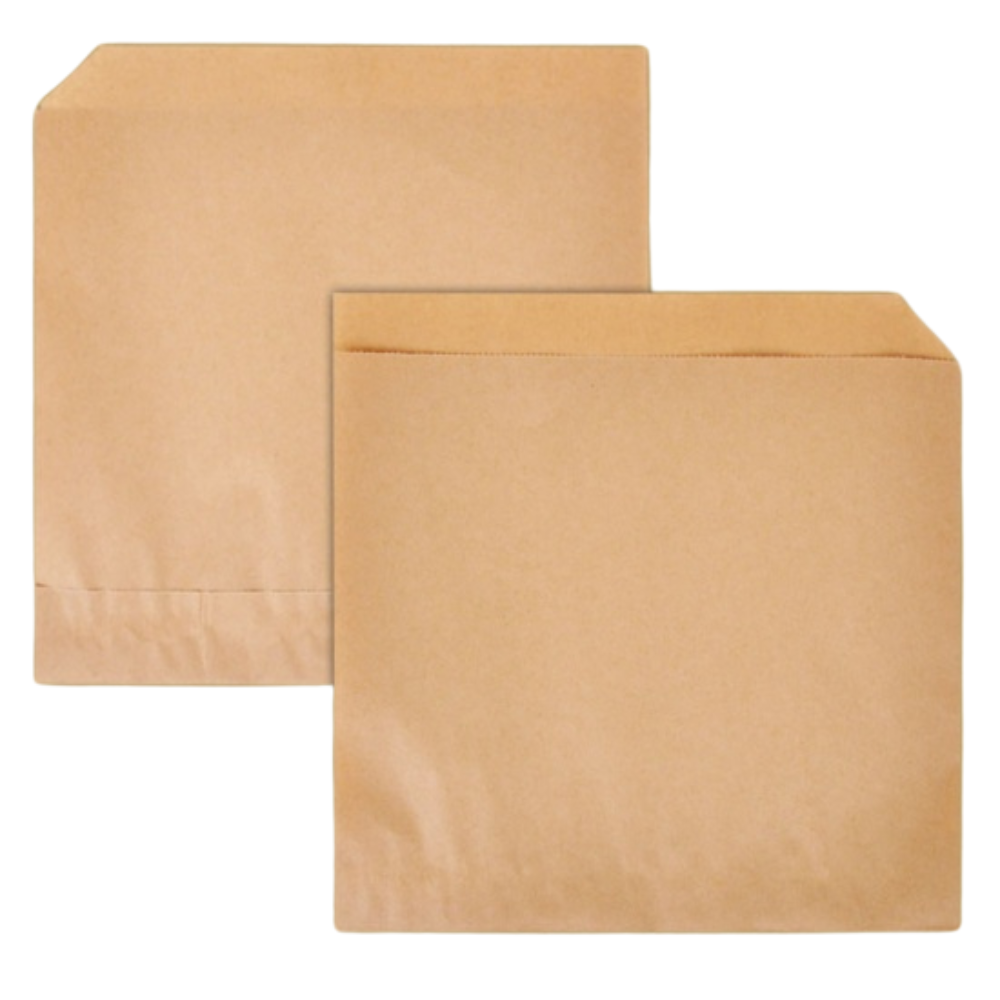 L Bäckerfaltenbeutel 17 x 18 cm Bäckerbeutel braun - 3000 Stück