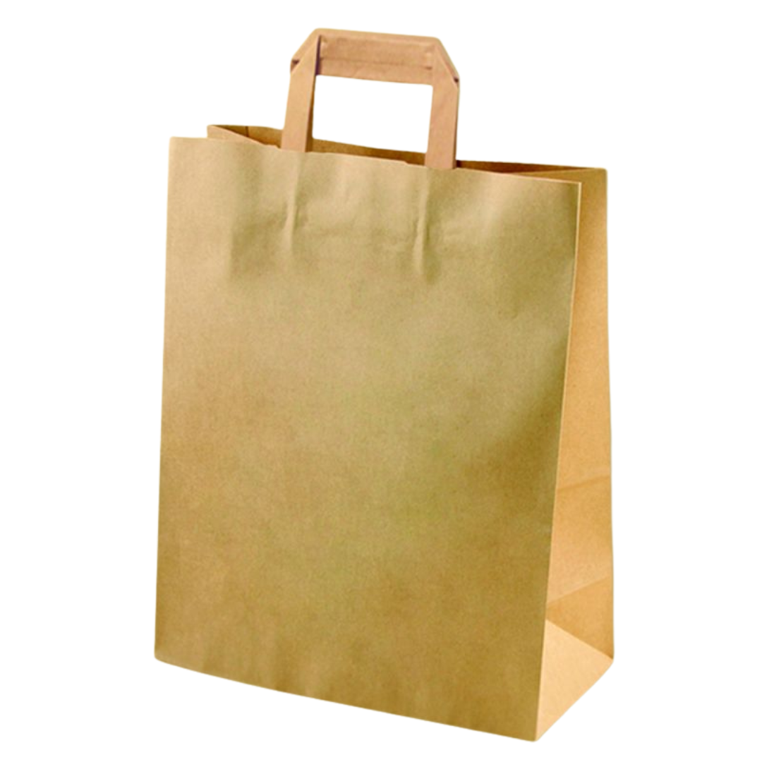Papiertaschen mit Flachhenkel 37 x 32 x 16 cm Papiertragetaschen - 250 Stück