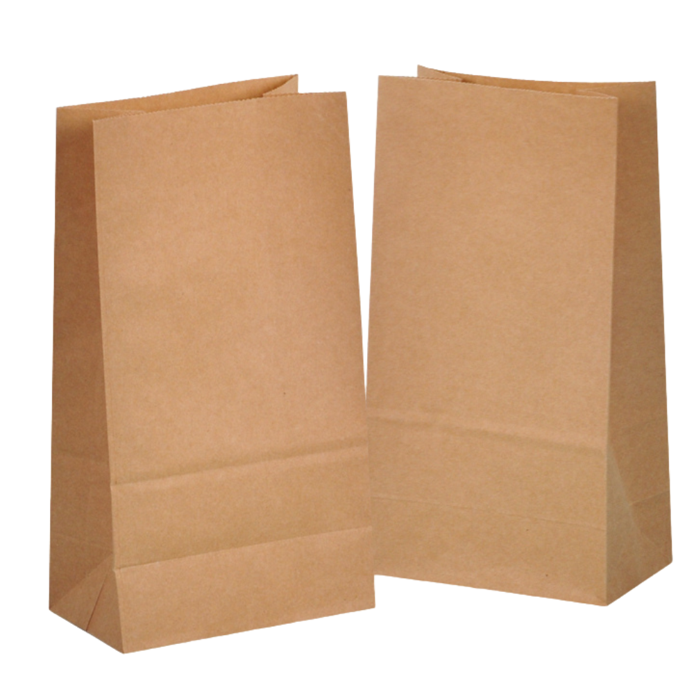 Blockbodenbeutel 14 x 26 x 8 cm aus Kraftpapier braun - Lunchtüte - 1600 Stück