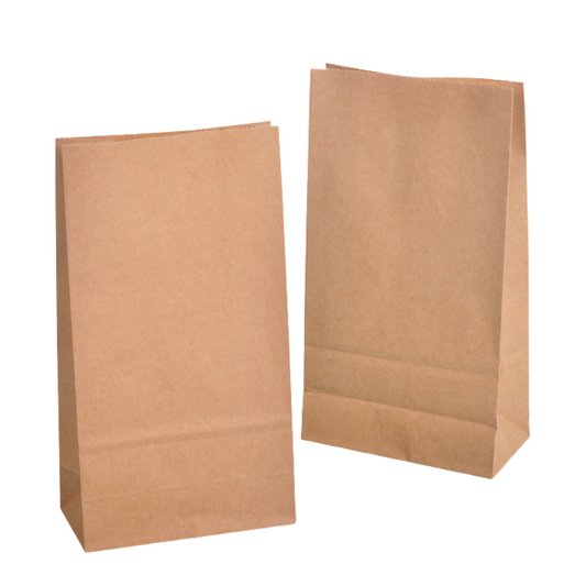 Blockbodenbeutel 12 x 22 x 6 cm aus Kraftpapier braun - Lunchtüte - 100 Stück
