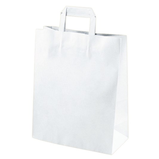 Papiertaschen mit Flachhenkel  33 x 28 x 12 cm Papiertragetaschen - 400 Stück