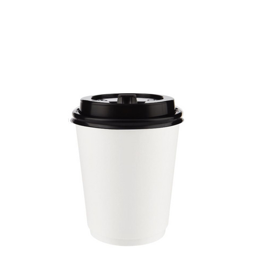 Coffee To Go Becher Kaffeebecher weiß - 7oz 180ml mit  Deckel - 1000 Stück