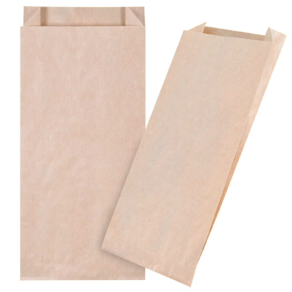 Bäckerfaltenbeutel 12 x 27 cm Bäckerbeutel braun - 3000 Stück