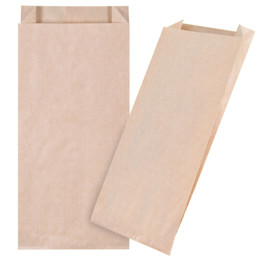 Bäckerfaltenbeutel 12 x 27 cm Bäckerbeutel braun - 3000 Stück