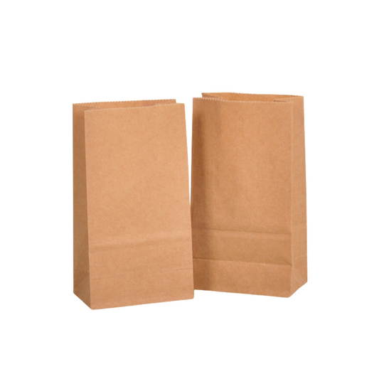 Blockbodenbeutel 9 x 16 x 5 cm aus Kraftpapier braun - Lunchtüte - 100 Stück