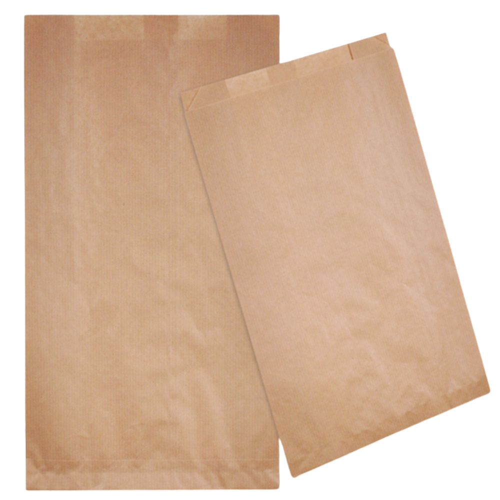 Bäckerfaltenbeutel 20 x 37 cm Bäckerbeutel braun - 1500 Stück