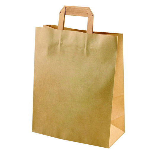 Papiertaschen mit Flachhenkel  33 x 28 x 12 cm Papiertragetaschen - 250 Stück
