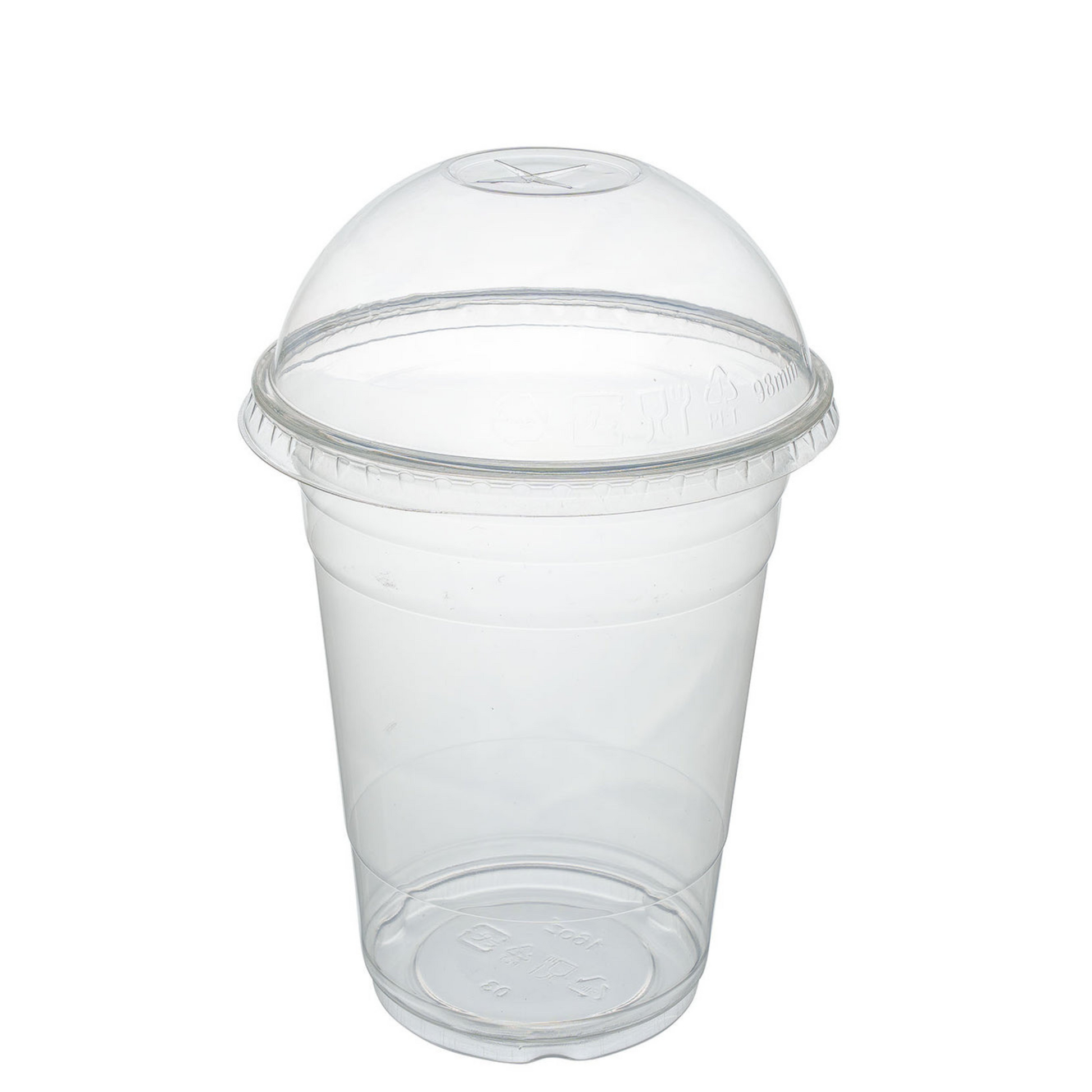 KOMBO Clear Cups 0,4 L Smoothie-Becher mit Deckel mit Loch - 800 Stück