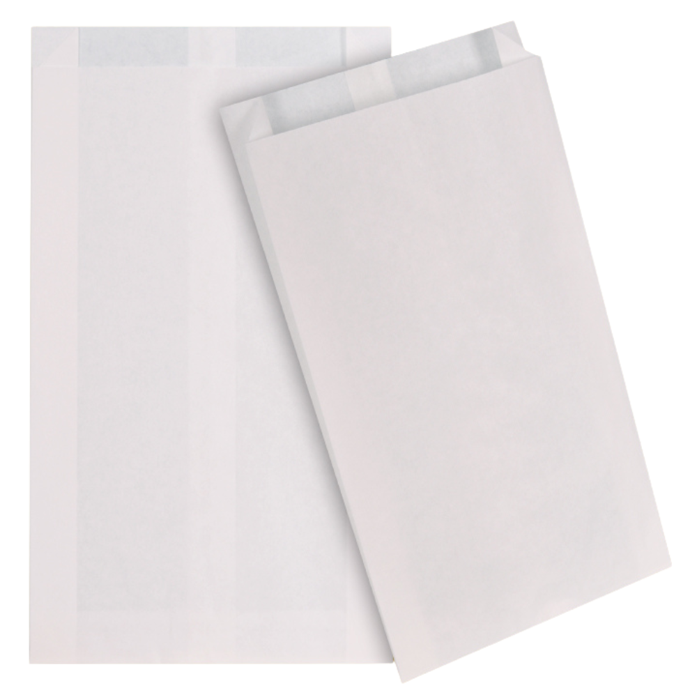 Metzgerfaltenbeutel 16 x 29 cm weiß Papiertüten - 2500 Stück