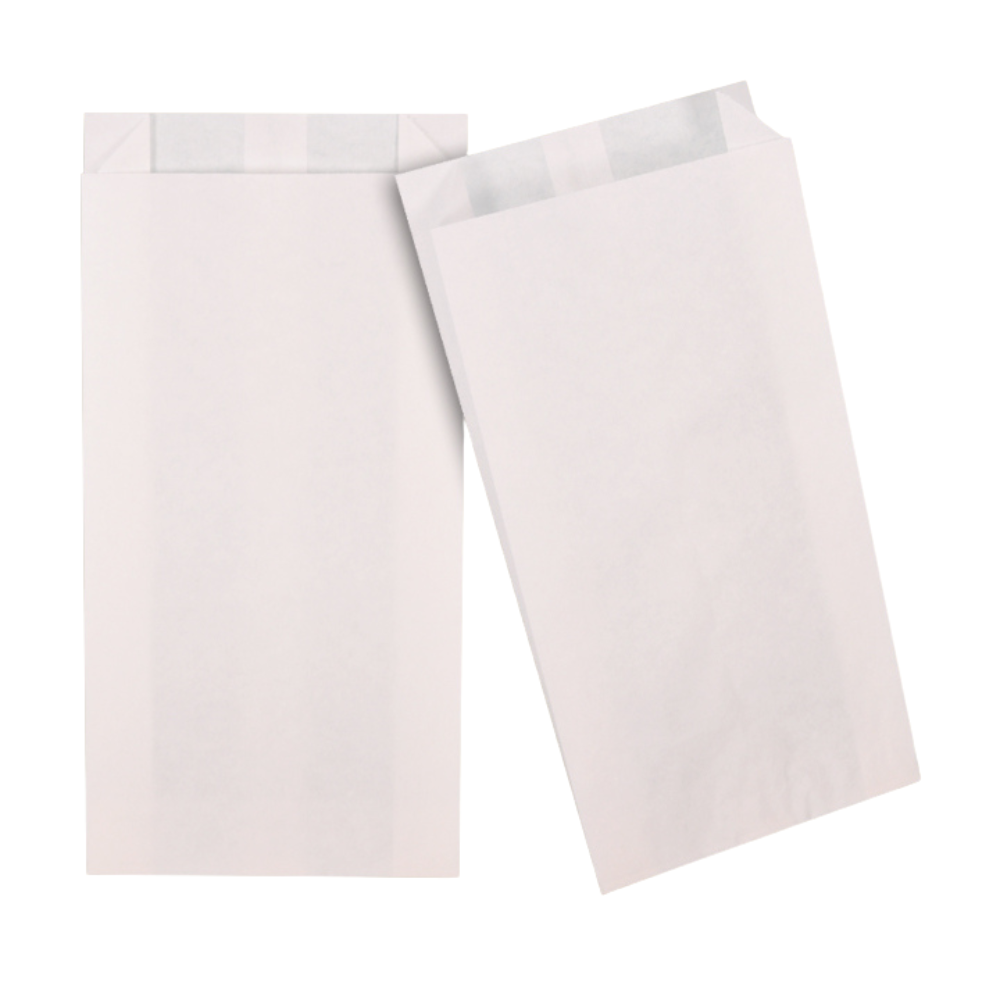 Metzgerfaltenbeutel 12 x 24 cm weiß Papiertüten - 3000 Stück