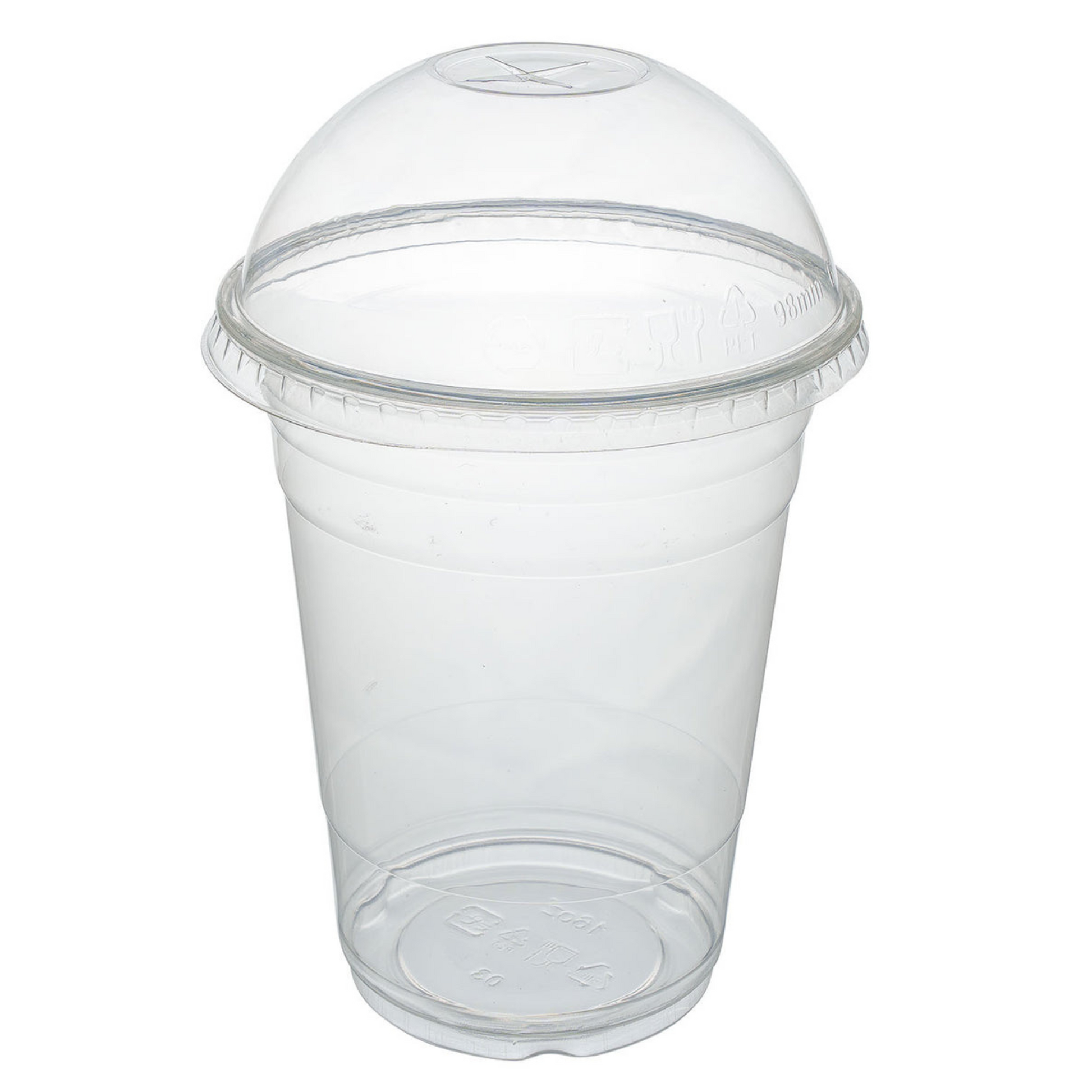 KOMBO Clear Cups 0,5L - Smoothie-Becher mit Dom-Deckel mit Loch - 800 Stück