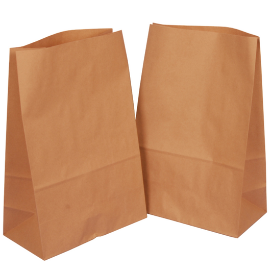 Blockbodenbeutel 26 x 40 x 14 cm aus Kraftpapier Lunchtüte braun - 50 Stück