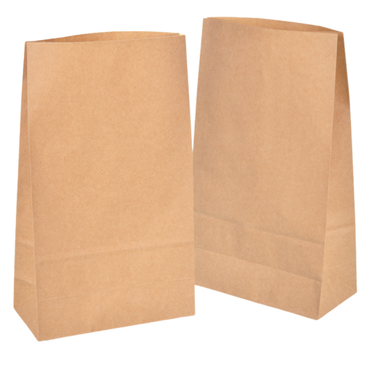 Blockbodenbeutel 18 x 30 x 8 cm aus Kraftpapier braun - Lunchtüte - 1200