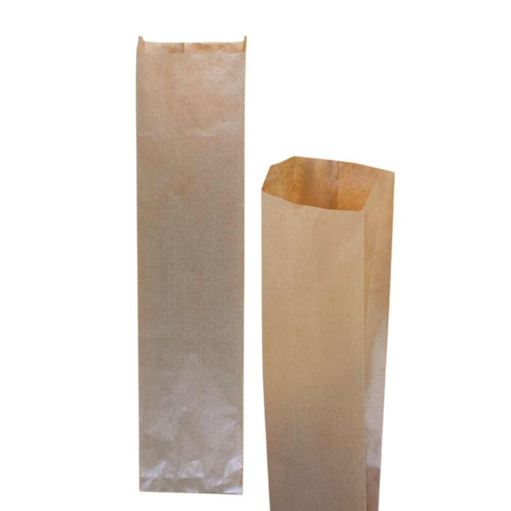 Bäckerfaltenbeutel 10 x 45 cm Bäckerbeutel braun - 2000 Stück